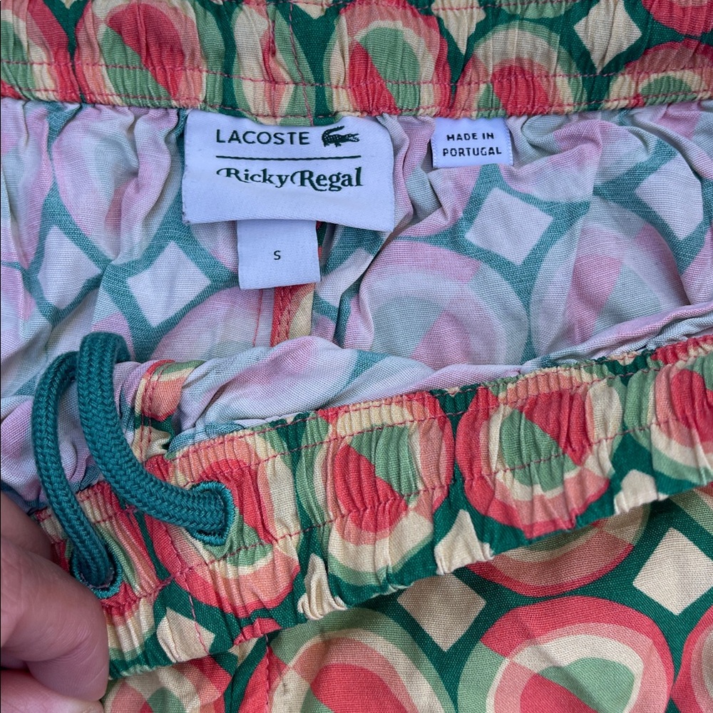 Lacoste for Ricky Regal Men’s Multicolor Geometric Shorts - Picture 5 of 10